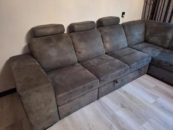 Antraciet Hoekbank met Relaxfunctie & Opbergruimte beschikbaar voor biedingen