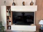 TV- meubel Wandmeubel Kastila - wit eiken, Ophalen, 150 tot 200 cm, Zo goed als nieuw, Minder dan 100 cm