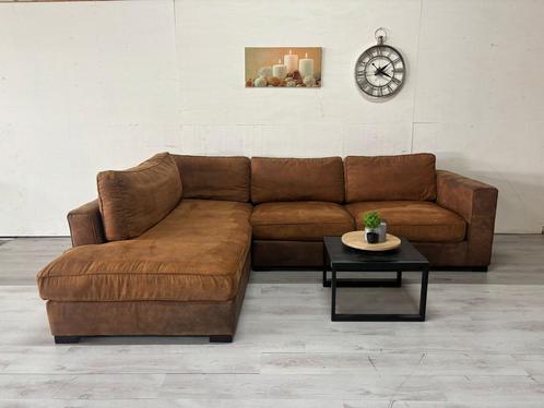 Hoekbank Cognac, Huis en Inrichting, Banken | Bankstellen, Zo goed als nieuw, Hoekbank, Vierpersoons of meer, 300 cm of meer, 150 cm of meer