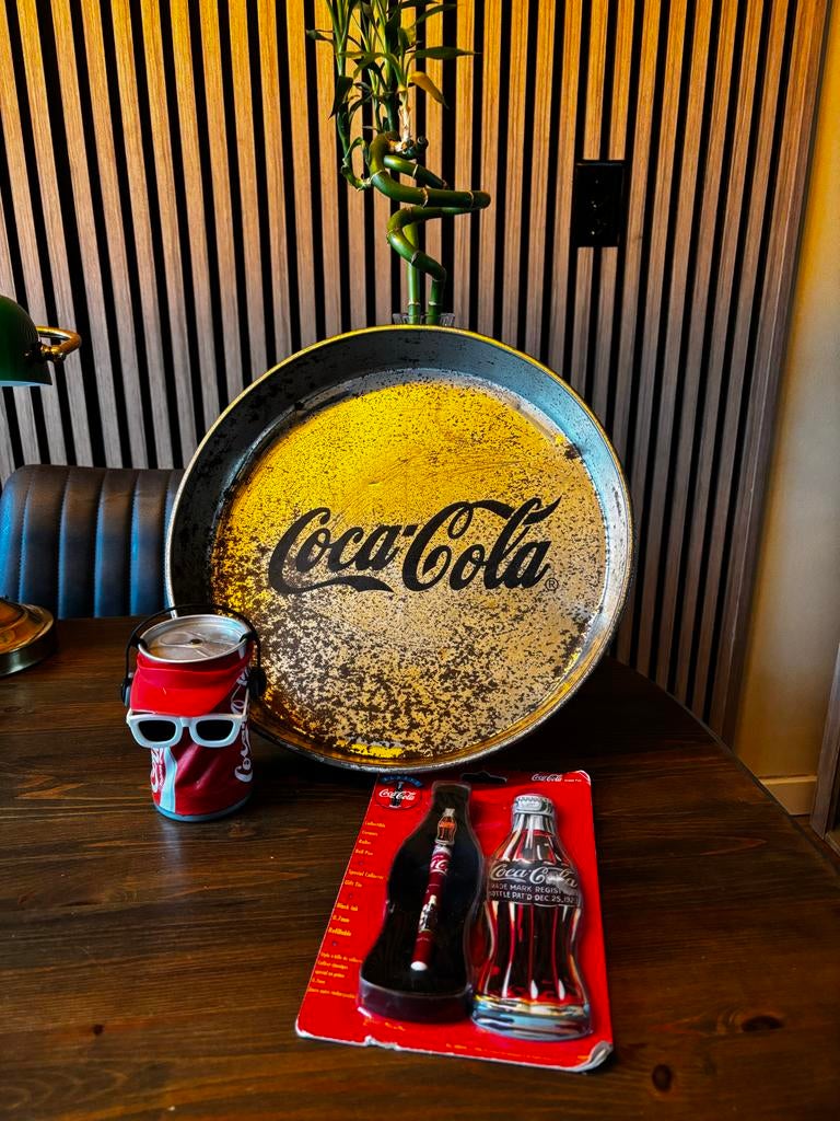 Coca-Cola Verzamelset: Tray, Pen & Dansende Can, Ophalen of Verzenden, Gebruikt, Overige typen