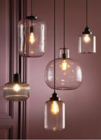 4x Juno hanglampen rookglas / meerdere maten / nieuw in doos, Huis en Inrichting, Lampen | Hanglampen, Minder dan 50 cm, Nieuw