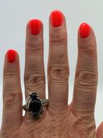 X554 Prachtige zilveren Navajo ring met onyx maat 19, Sieraden, Tassen en Uiterlijk, 19 tot 20, Ophalen of Verzenden, X, Met edelsteen