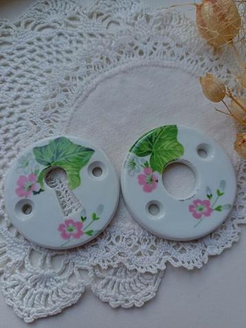 Limoges porselein deurbeslag twee rozetten  beschikbaar voor biedingen