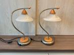 Set van 2 vintage tafellampen massive Agostinelli, Huis en Inrichting, Ophalen of Verzenden, Zo goed als nieuw, Glas