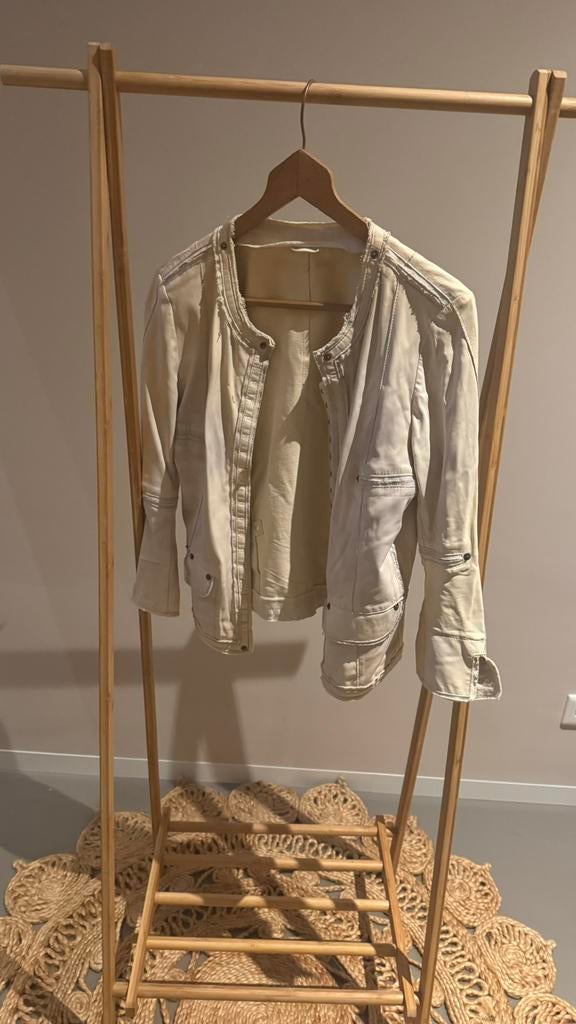 Sylvie Schimmel wit leren jasje, Kleding | Dames, Ophalen of Verzenden, Gedragen, Maat 46/48 (XL) of groter, Wit