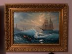 Marineschilderij Vitaliy Karpenko Olieverf op linnen 66x51, Antiek en Kunst, Ophalen of Verzenden