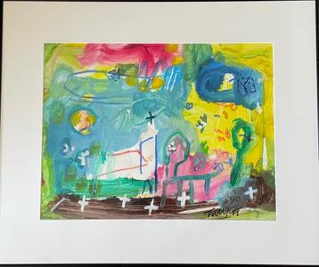 Geen druk mooie Gouache uit 1990 van Hans Truijen 1928-2005 beschikbaar voor biedingen