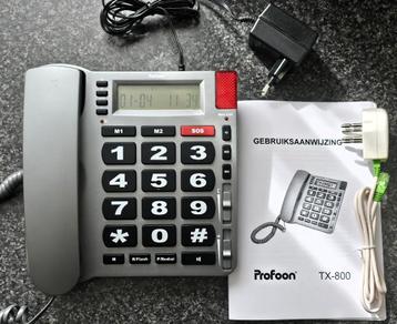 Profoon TX-800 Senioren telefoon +Grote toetsen +Alarmtoets