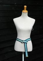 jute blauw gestreepte riem d-ring sluiting nieuw! L, Kleding | Dames, Riemen en Ceinturen, Ophalen of Verzenden, 3 tot 5 cm, Heupriem