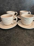 4 x kop en schotel Countryfield beige, Ophalen of Verzenden