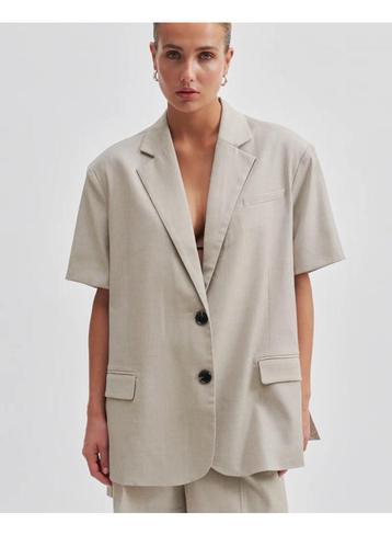 Cremekleurige Second Female blazer met korte mouwen beschikbaar voor biedingen