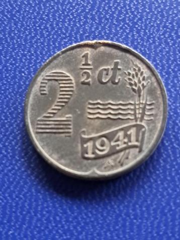 1941 halve stuiver in zink Wilhelmina beschikbaar voor biedingen