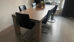 Sanders Eettafel met 6 Lederen Stoelen, Huis en Inrichting, Tafels | Eettafels, Ophalen, Gebruikt, 100 tot 150 cm, 200 cm of meer