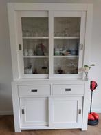 Witte Buffetkast met Glasdeuren, Huis en Inrichting, Kasten | Dressoirs, Gebruikt, Glas, Ophalen of Verzenden, Landelijk