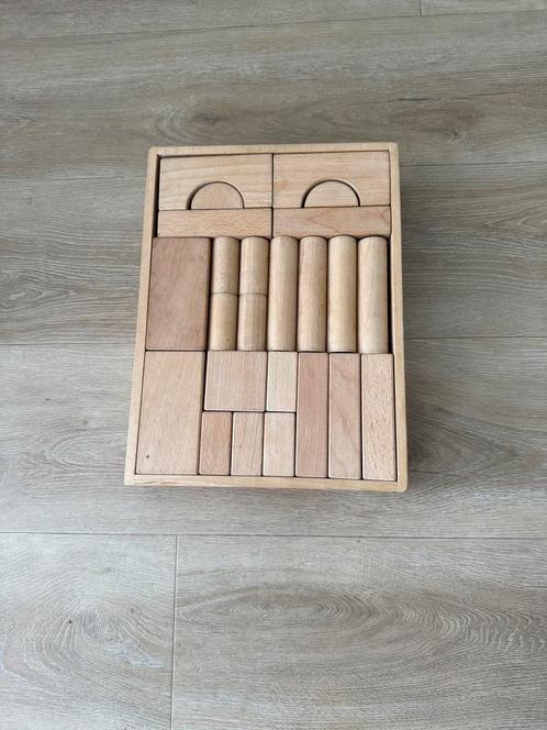Houten blokkendoos beukenhout – 46 blokken – topstaat, Kinderen en Baby's, Speelgoed | Houten speelgoed, Zo goed als nieuw, Overige typen