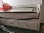 Ikea Hemmes bed zonder matrassen +gratis Ikea bureau, 90 cm, Wit, Tweepersoons, Ophalen of Verzenden