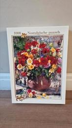 Nostalgische puzzel bloemstuk in pot 1000st, Ophalen of Verzenden, 500 t/m 1500 stukjes, Zo goed als nieuw