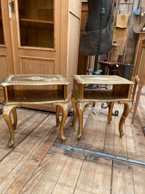Twee leuke florentijnse kastjes nachtkastjes, Huis en Inrichting, Slaapkamer | Nachtkastjes, Gebruikt, Minder dan 45 cm, Hout