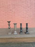 Antieke teakhouten kandelaars in diverse vormen, Ophalen of Verzenden