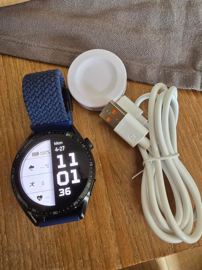 Huawei Watch GT3 46mm, Ophalen of Verzenden, Zwart, Android