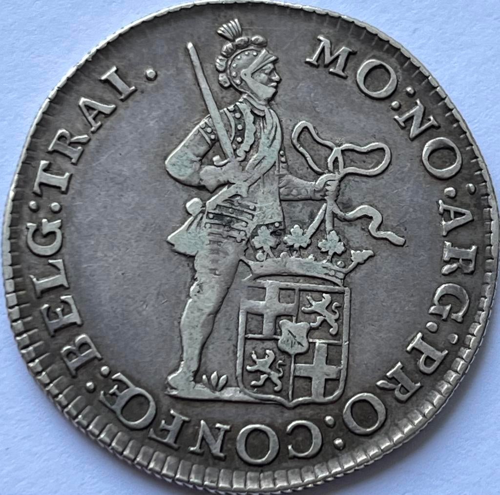 Utrecht zeldzame halve dukaat 1775, Postzegels en Munten, Munten | Nederland, Losse munt, Overige waardes, Vóór koninkrijk, Zilver