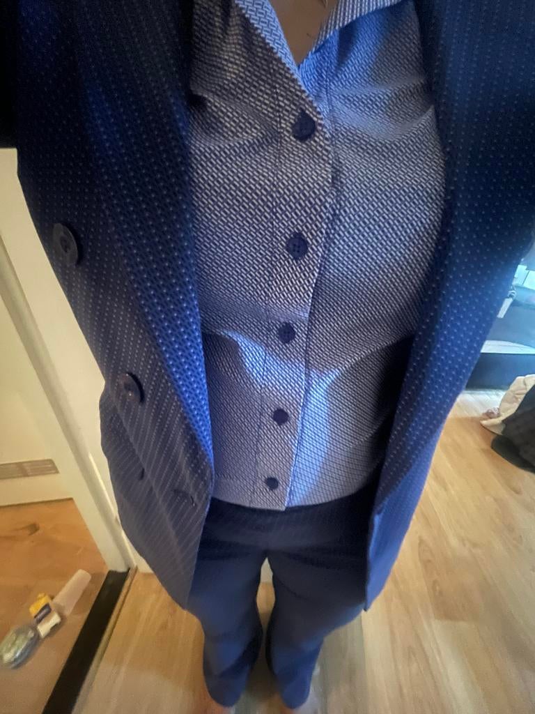 Studio Anneloes Pak (Colbert, broek & blouse) - Maat M, Maat 38/40 (M), Blauw, Ophalen of Verzenden, Lang