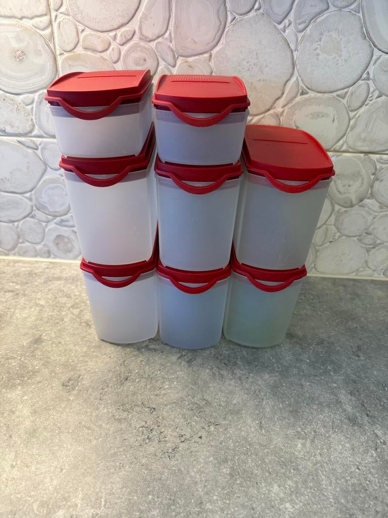 Tupperware Ruimtespaarder - Diverse maten, Ophalen of Verzenden, Gebruikt, Rood, Bus of Trommel
