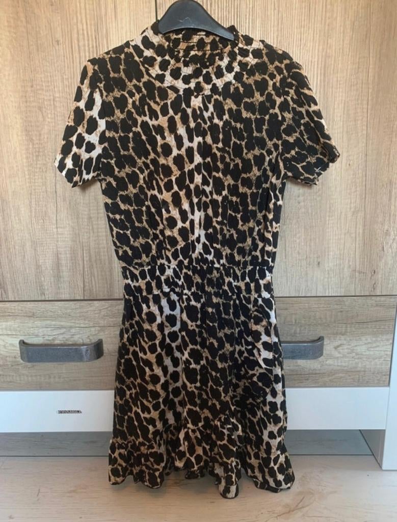 Costes Panterprint Jurk - Maat XS, Maat 38/40 (M), Bruin, Ophalen of Verzenden, Zo goed als nieuw