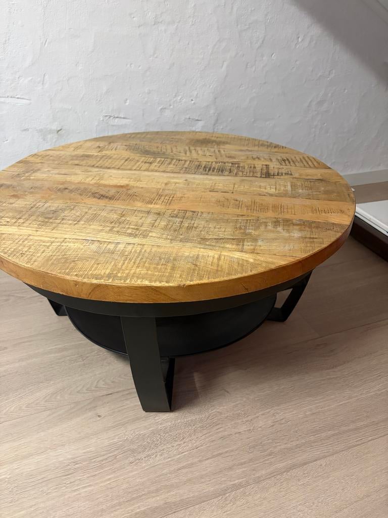 Ronde salontafel in goede staat, Gebruikt, Rond, Minder dan 50 cm, Overige houtsoorten