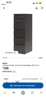 Malm ladekast 6 lades met spiegel en sieraden ruimte zwart, Ophalen of Verzenden, Zo goed als nieuw