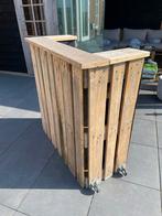 Unieke Pallet Bar met Wielen - Perfect voor Feestjes!, Ophalen of Verzenden, Gebruikt