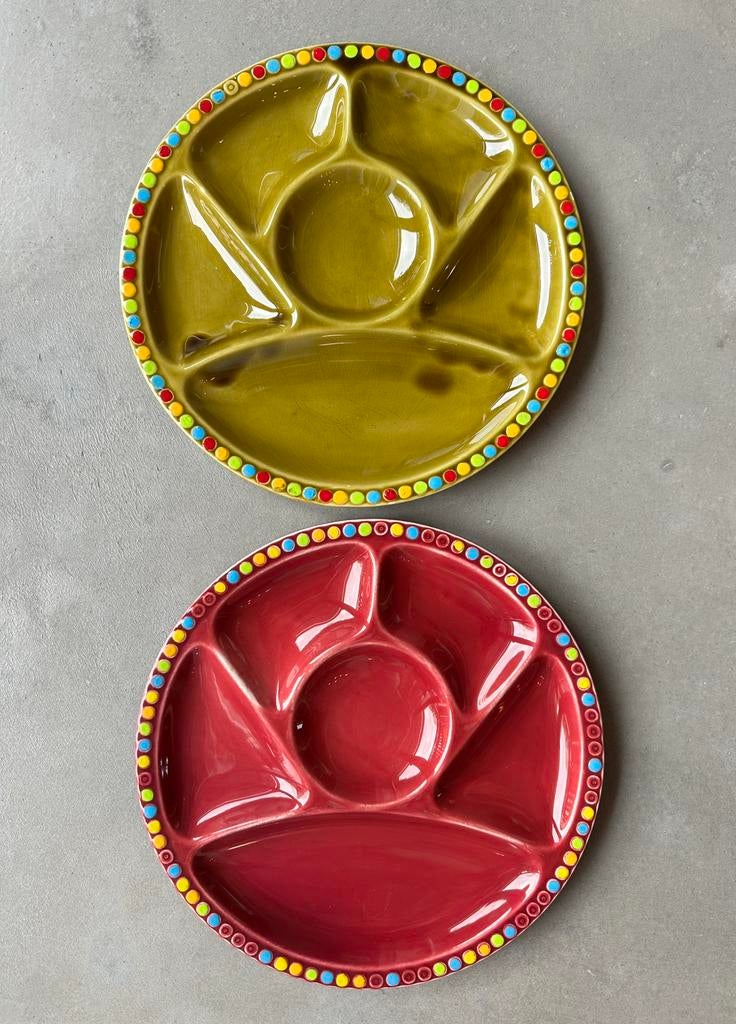 Gien France Set Fondueborden Vintage, Ophalen of Verzenden, X, Overige stijlen, Glas