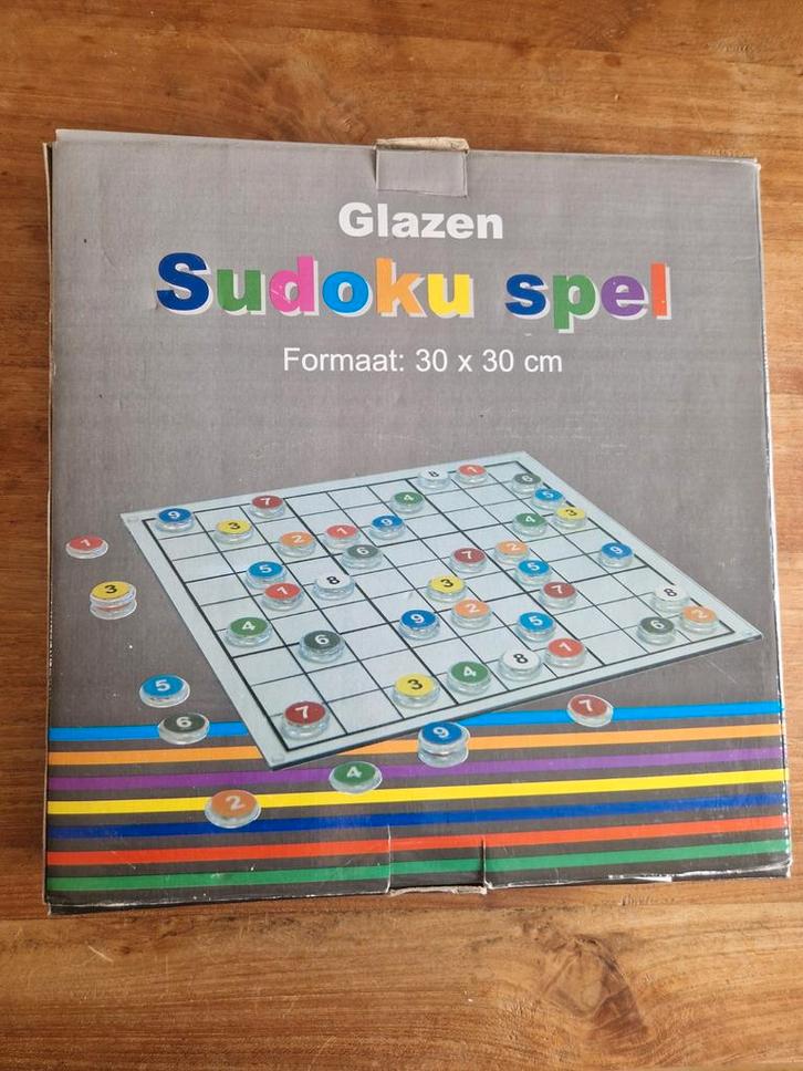 Spel: glazen Sudoku, Hobby en Vrije tijd, Gezelschapsspellen | Bordspellen, Zo goed als nieuw, Een of twee spelers, Ophalen of Verzenden