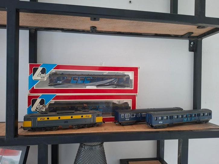 Jouef NS locomotief 1306 met 4 Lima rijtuigen, Hobby en Vrije tijd, Modeltreinen | H0, Gebruikt, Treinset, Gelijkstroom, Lima