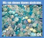 Leuke mix van blauwe zomerse glaskralen 120 gram Nieuw K-134, Ophalen of Verzenden, Nieuw, Kraal