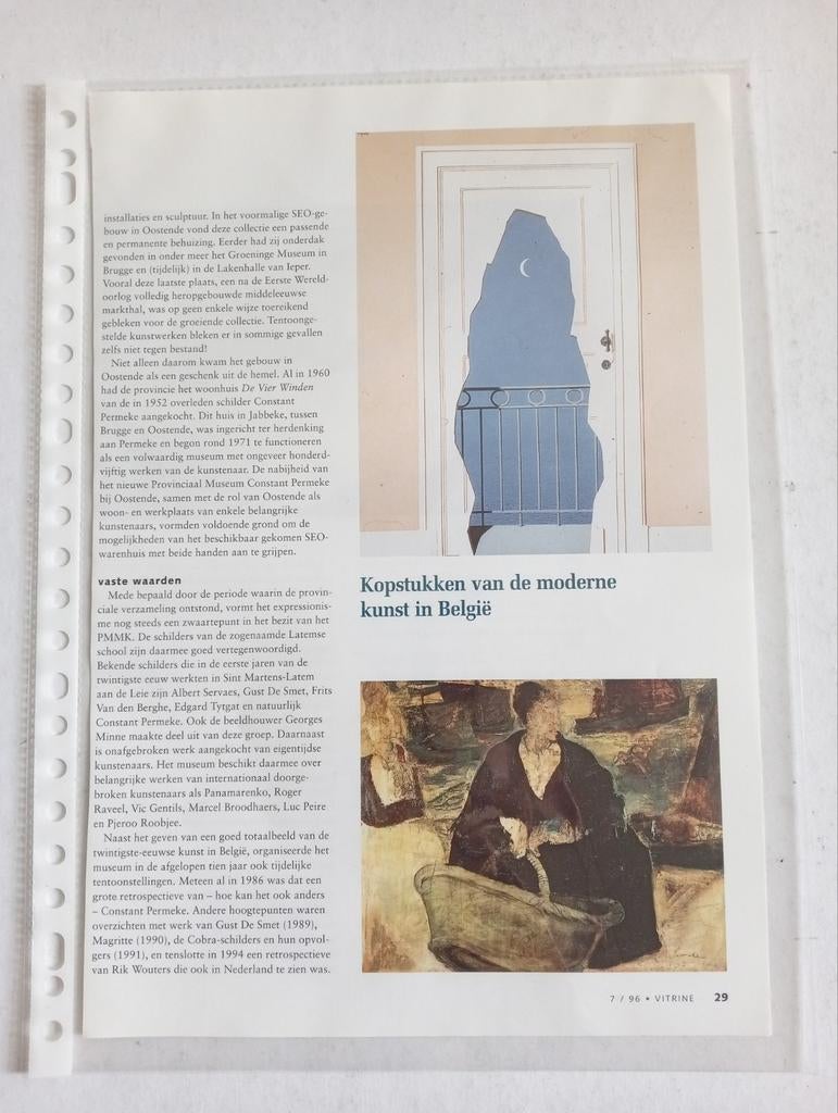 James Ensor Paul Delvaux Leon Spilliaert Magritte Permeke, Ophalen of Verzenden, 1980 tot heden, Knipsel(s)