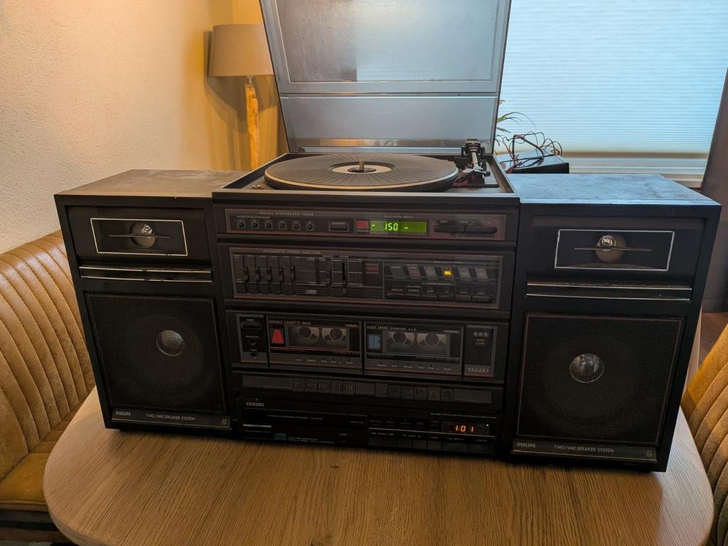 Erres stereo toren met Philips speakers. Jaren '70/'80, Audio, Tv en Foto, Stereo-sets, Ophalen