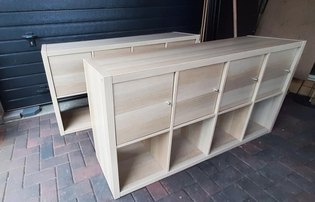 2x ikea kallax Vakkenkast met deurtjes, Ophalen, Zo goed als nieuw