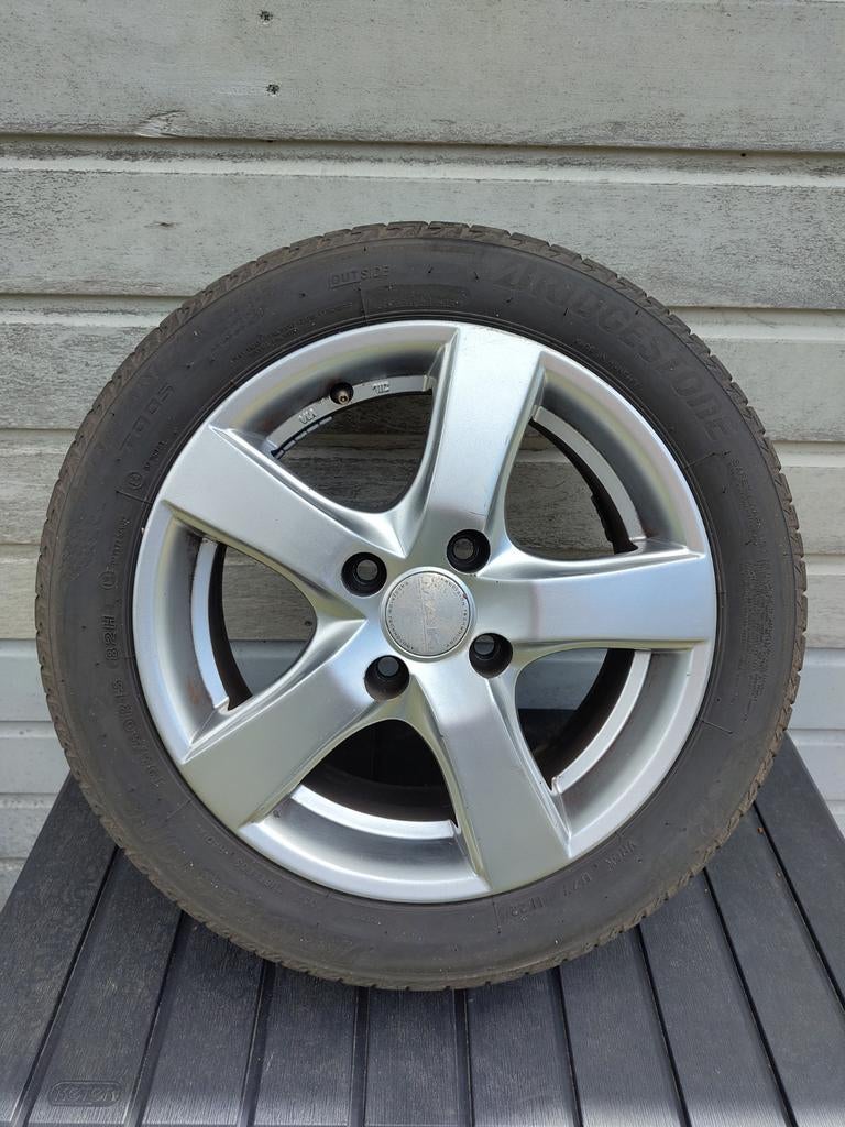 4 MAK velgen met 2 zomerbanden 195/50 R15, Auto-onderdelen, Banden en Velgen, Banden en Velgen, Zomerbanden, 15 inch, 195 mm, Personenwagen