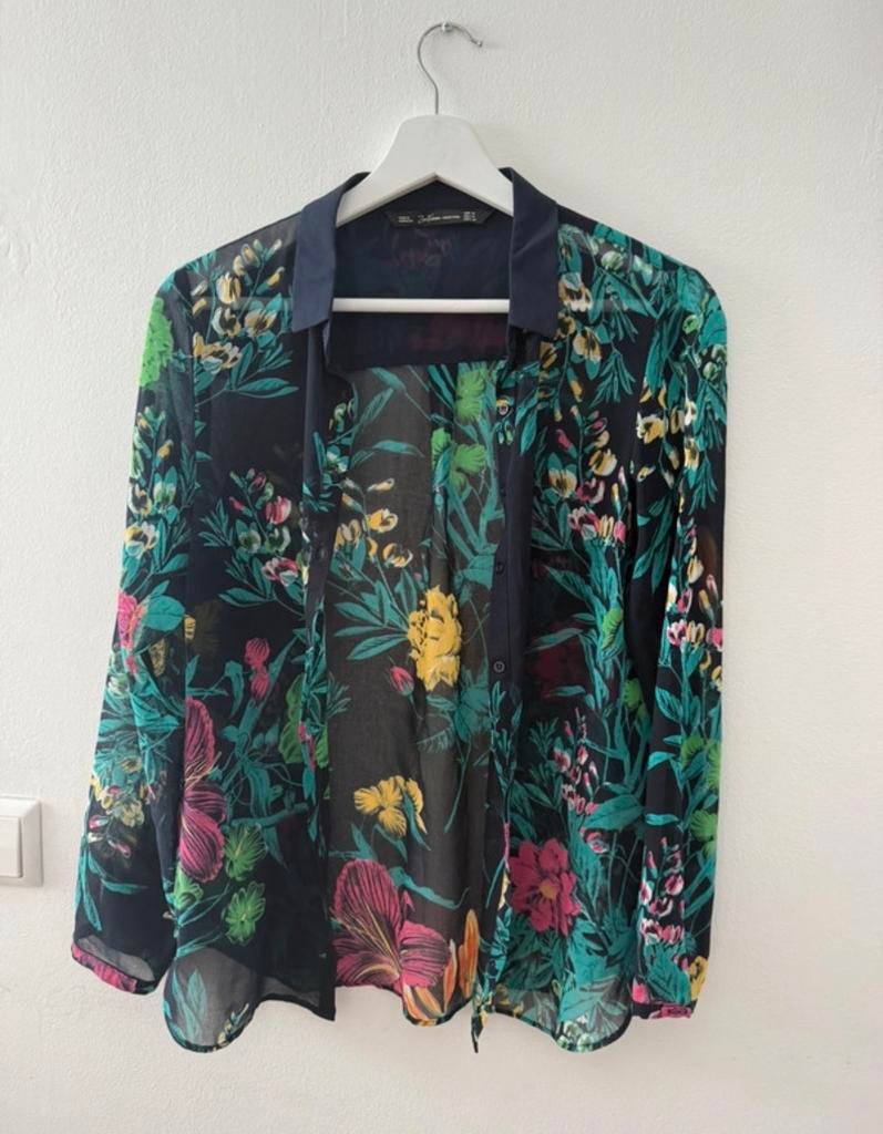 Zara blouse met bloemenprint, maat M, Kleding | Dames, Blouses en Tunieken, Ophalen of Verzenden, Zo goed als nieuw, Maat 38/40 (M)