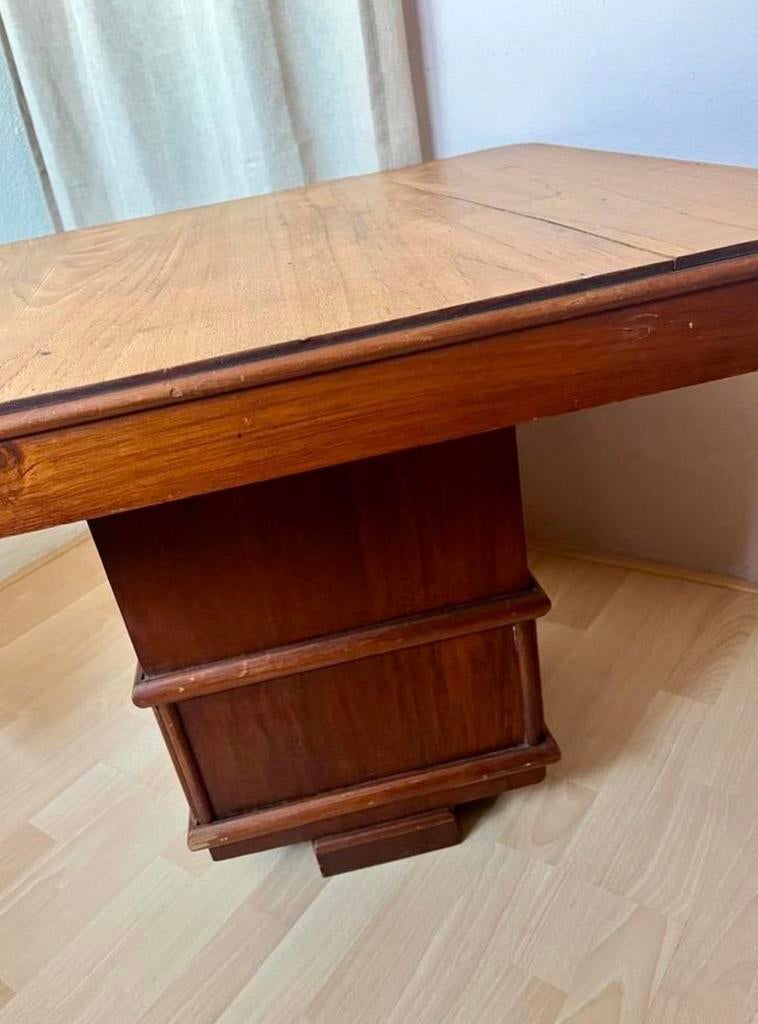 Art Deco Houten tafel met opbergruimte, Huis en Inrichting, Tafels | Salontafels, Ophalen of Verzenden, Rechthoekig, 50 tot 100 cm