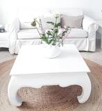 Opium tafel wit geschilderd, Ophalen, Gebruikt, Vierkant, Teakhout