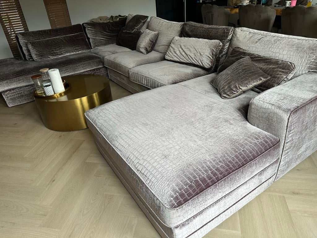 Grote U-bank met croco print  Erik Kuster stijl, Ophalen, Gebruikt, Stof