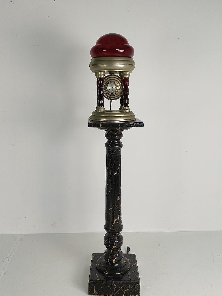 Unieke Vintage Tin Lamp met Klokmechanisme uit Italië, Antiek en Kunst, Ophalen of Verzenden