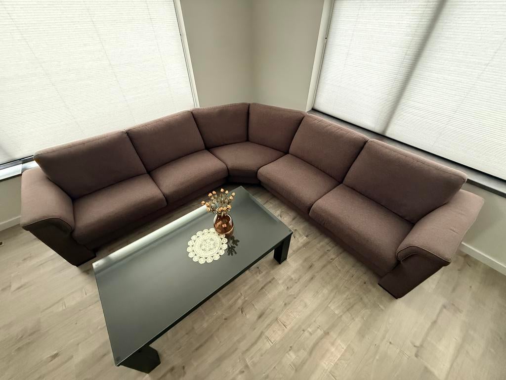 ZEER NETTE 5-ZITS HOEKBANK (BRUIN), Ophalen, Zo goed als nieuw