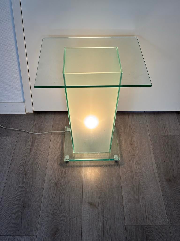 Glazen tafellamp, Ophalen, Zo goed als nieuw, Glas, 50 tot 75 cm