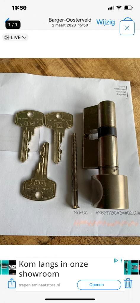 Knopciliderslot  deurslot bijzetslot oplegslot 30-30-, Ophalen of Verzenden