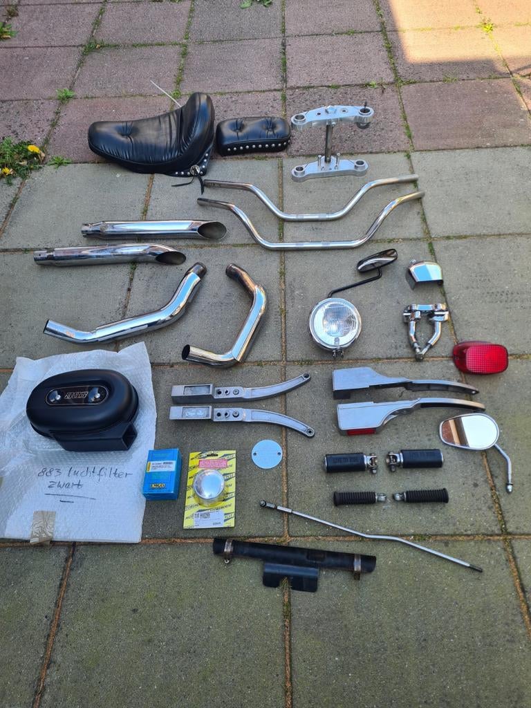 Harley Davidson onderdelen,Le Pera zadel,sturen,uitlaatbocht, Motoren, Onderdelen | Harley-Davidson, Ophalen of Verzenden, Nieuw