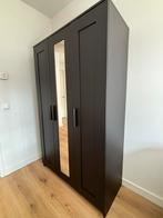 Zwarte fineer houten kast, Huis en Inrichting, Kasten | Kledingkasten, Ophalen, Gebruikt, Met plank(en), 50 tot 100 cm