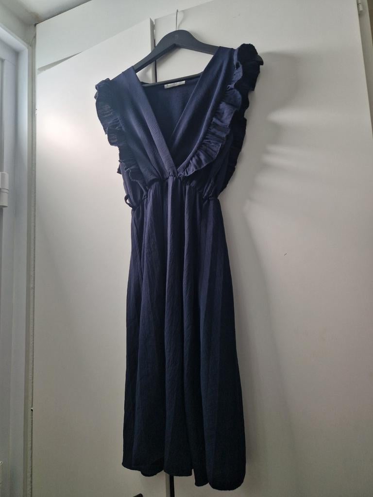 Donkerblauwe Zomerjurk - Universele maat, Kleding | Dames, Blauw, Ophalen of Verzenden, Onbekend, Gedragen